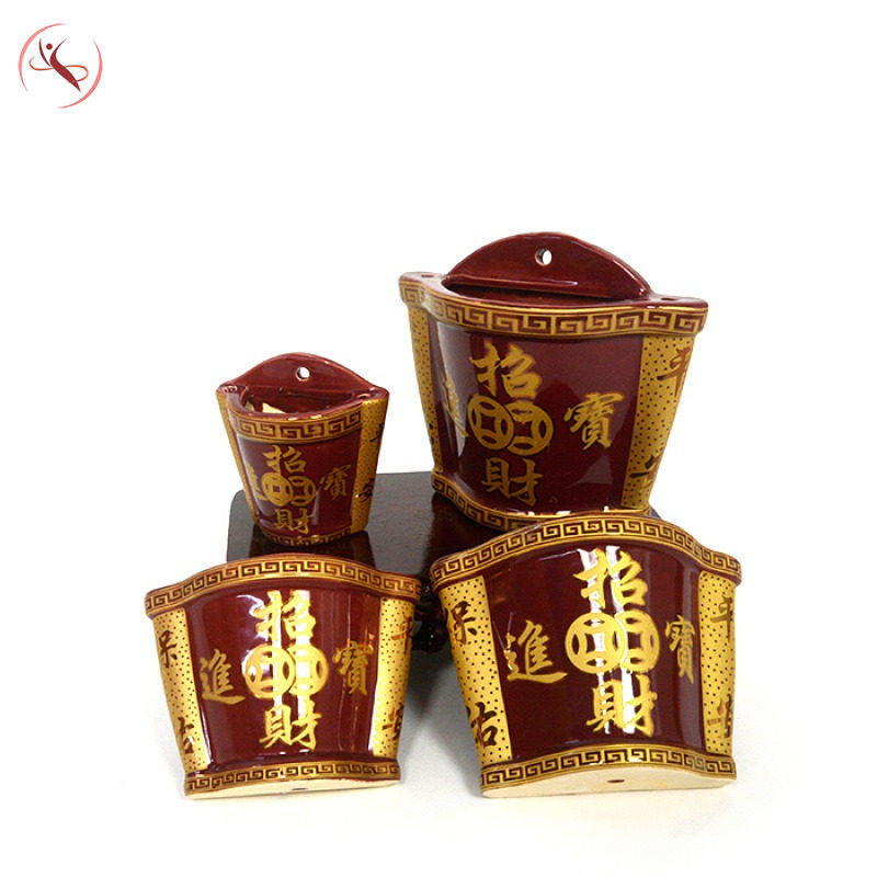 门神香炉 挂墙陶瓷挂神位庄插蜡烛阳台门口朱红色挂炉拜神插香炉,家居饰品,香薰炉,淘宝优惠券,粉丝福利购,淘宝优惠卷