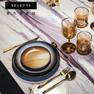 Seletti乔迁礼物餐具餐盘星球星空陶瓷客厅艺术创意挂墙月球套装