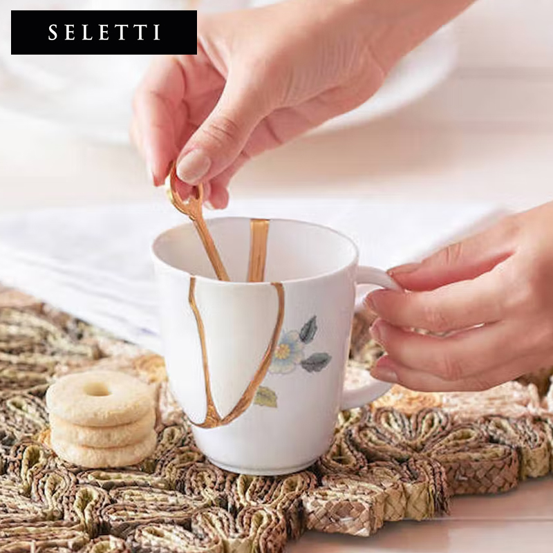 Seletti陶瓷轻奢金缮马克杯