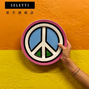 饰挂盘家用创意餐盘摆件礼物圆盘 Seletti盘子创意陶瓷艺术网红装