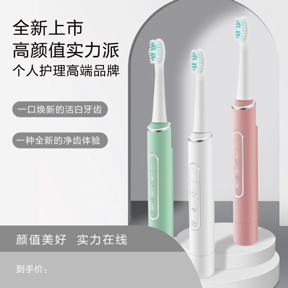 智能震动成人刷头铂瑞BRZ3声波电动牙刷充电式软毛洁面二合一包邮