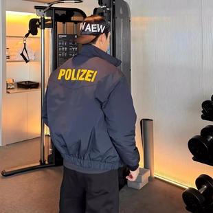 美式 三防硬汉立领boxy短宽外套阔型显壮肩宽拼接健身飞行夹克棉服