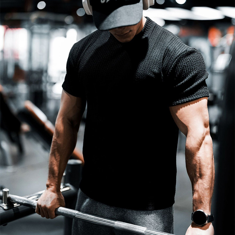 美式健身短袖肌肉男肌纹理260g重磅T恤小领口修身速干训练高弹力,运动服/休闲服装,健身衣,淘宝优惠券,粉丝福利购,淘宝优惠卷