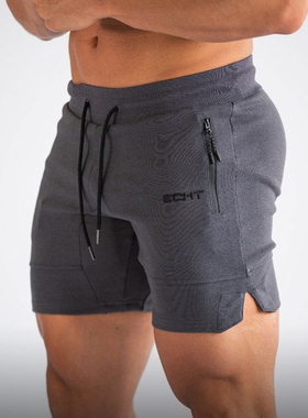 肌肉健身短裤三分裤兄弟速干弹力紧身撸铁深蹲训练裤沙滩裤男士潮