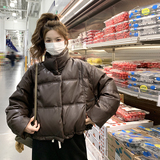 美式复古pu皮羽绒服女冬季2025新款短款小个子炸街白鸭绒外套短款，女装羽绒服，浙宝136