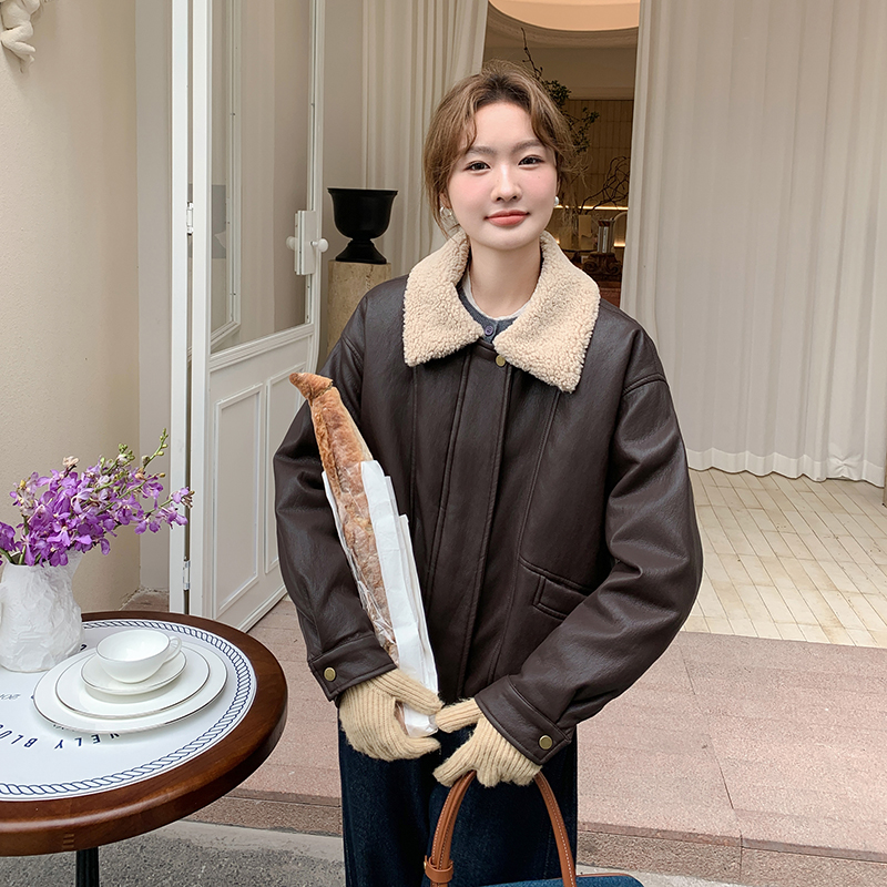 好卖现货50绒136-8581P235K348皮衣外套女羽绒里，女装短外套，浙宝136