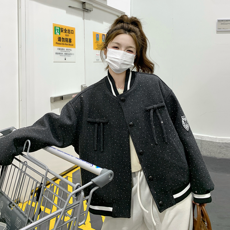 现货136-8582P230K328羽绒里棒球服外套50绒，女装短外套，浙宝136