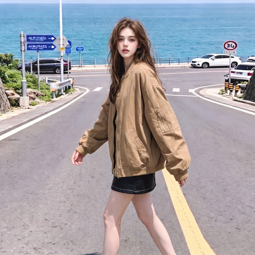 棒球服短外套女装纯棉