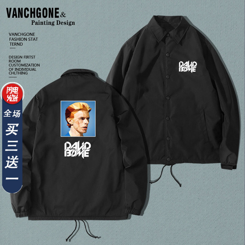 David Bowie乐队摇滚风夹克男枪花OASIS枪花blur披头士大卫鲍伊