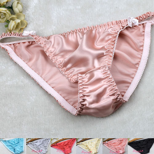 蚕丝高叉内裤纯色性感透气