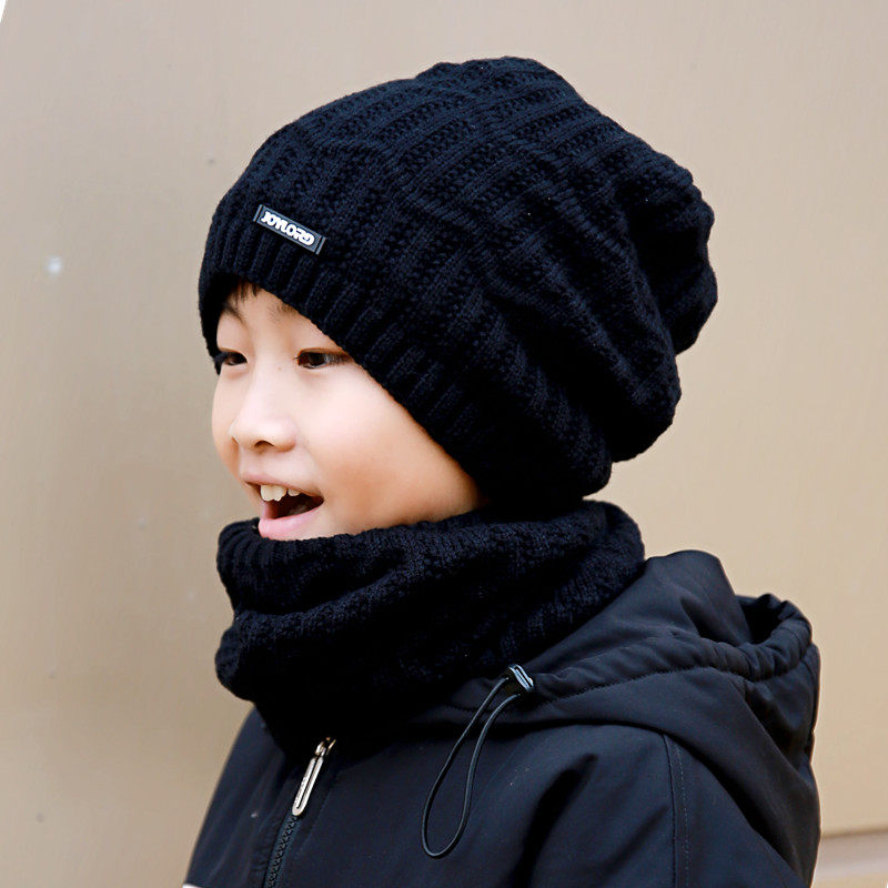 帽子围脖冬天初中生小学生骑行亲子帽加绒滑雪帽保暖护耳帽堆堆帽