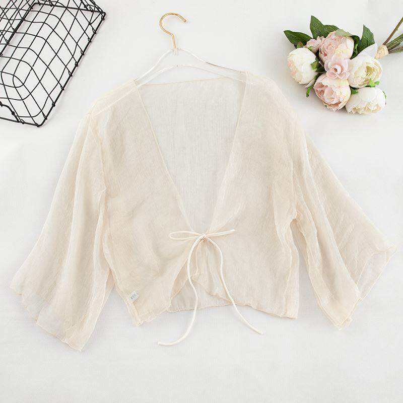 Base coat Retro Paige Borneol Outside the ride Cover the belly Xian Qi Sunscreen 2019 new pattern ultrathin Chiffon Same itemin the Women's clothing/Boutique , Lace shirt/Chiffon shirt  category - from Buy2taobao.com to provide professional Taobao agent buy service