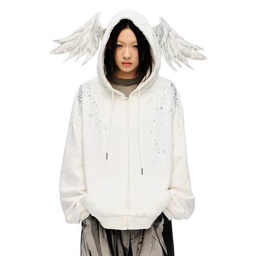 CFIERCE 星光烫钻 天使卫衣