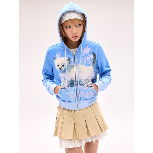 CFIERCE 25春夏 猫没衣服穿了 两面穿卫衣外套