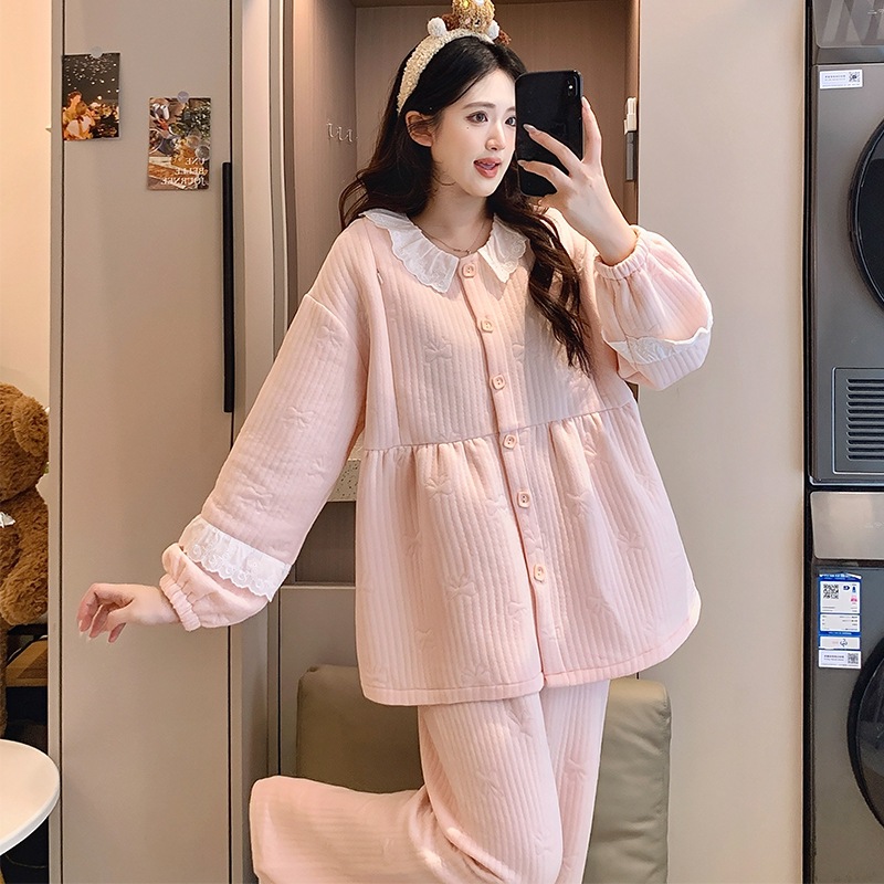 月子服睡衣孕妇秋冬家居服厚款11月十月份产妇空气棉哺乳产后喂奶