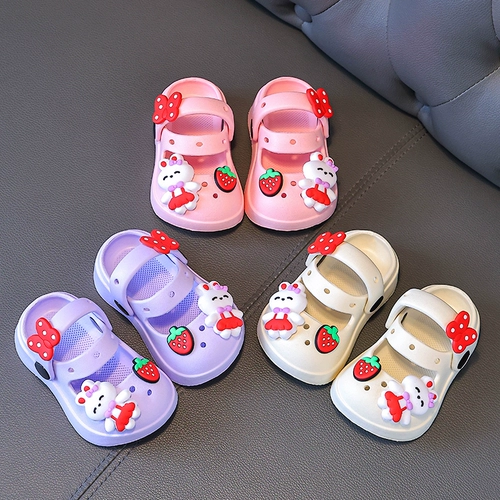 Летние детские тапочки, детская обувь, нескользящие слайдеры для принцессы, туфли