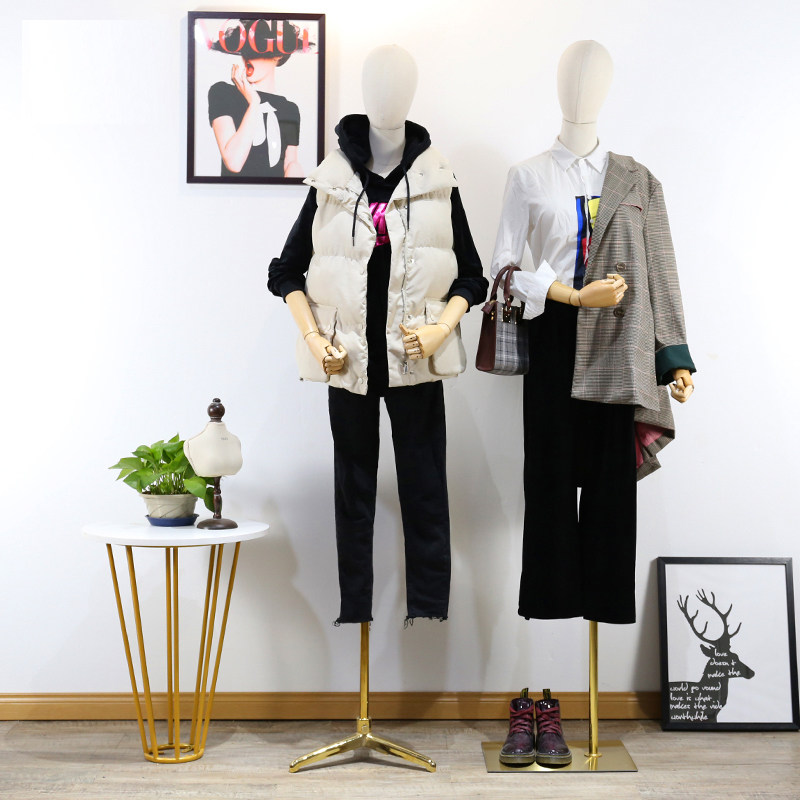 服装店模特道具女半全身人台橱窗韩版带头道具假人体婚纱模特架子