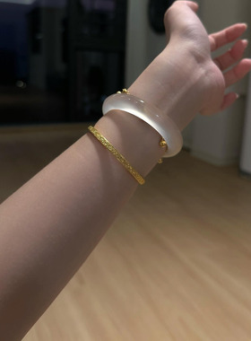 新中式白月光翡翠平替玉镯女款