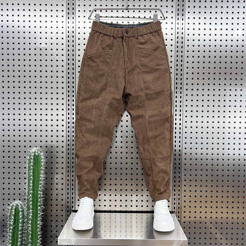 休闲卫裤子男士条绒运动裤