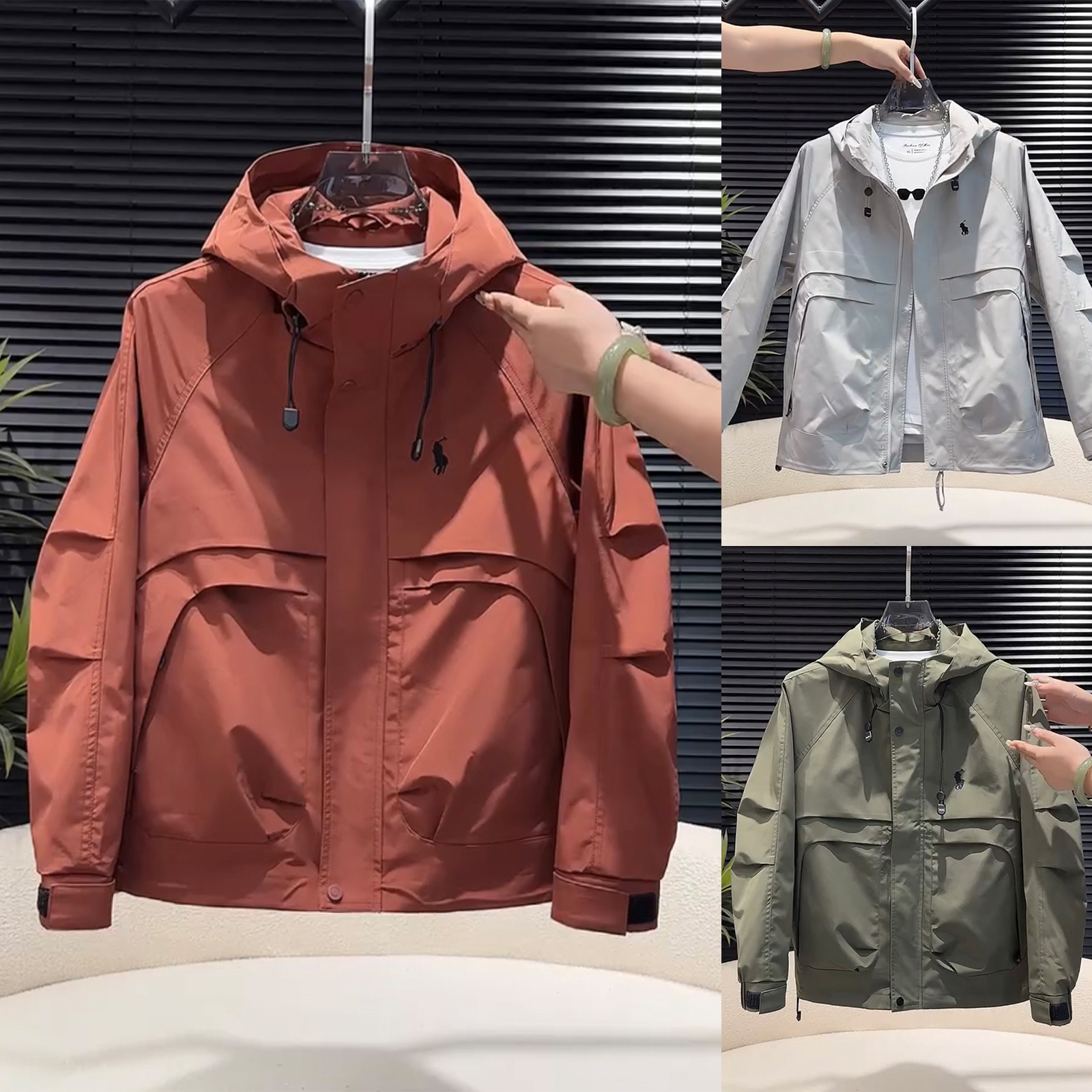 ZPK美式立裁工装风连帽休闲夹克