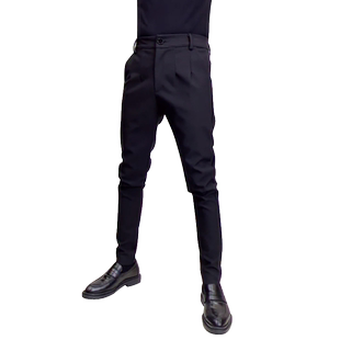 秋冬新款痞帅潮牌西裤男士百搭休闲裤修身韩版小脚裤精神小伙裤子