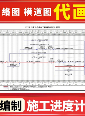 代画网络图横道图代画施工进度计划网络图横道图代画编制绘制