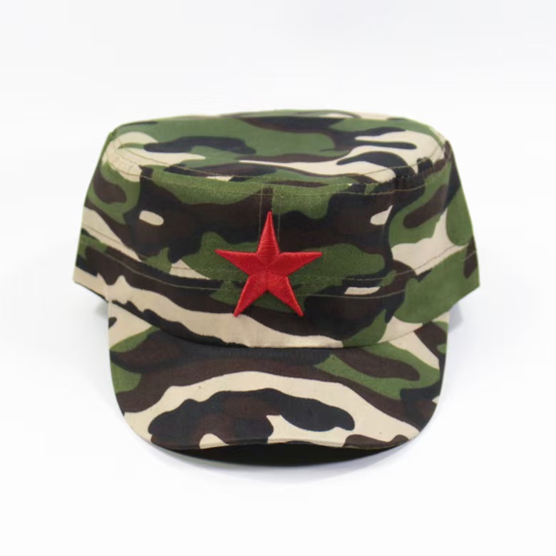 演出道具帽子五角星儿童成人款军训平顶帽遮阳帽红军