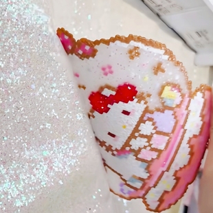 拼豆格力利特粉白粗粉细闪拼豆烫豆布专用纸格利特PU皮革加厚粗闪