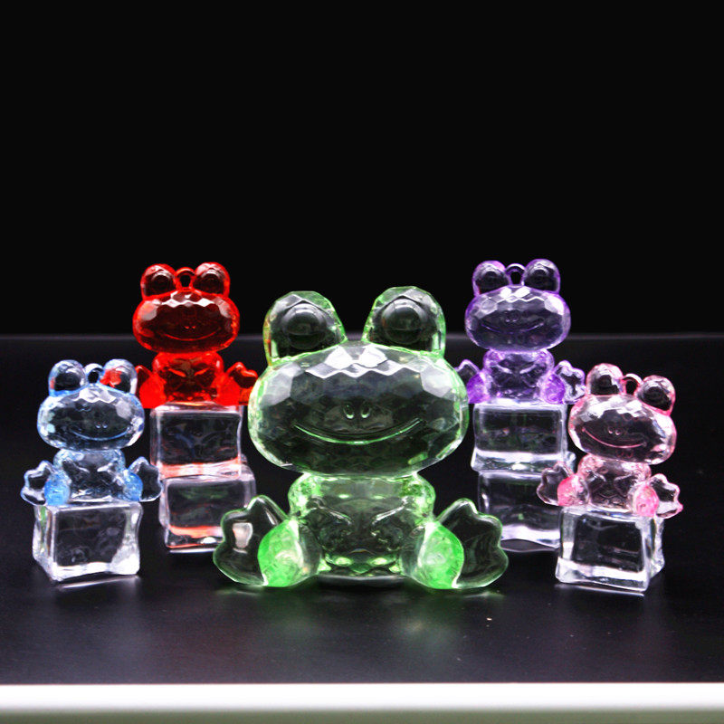 儿童大号透明亚克力水晶青蛙动物摆件小孩子玩具生日礼品奖励礼物