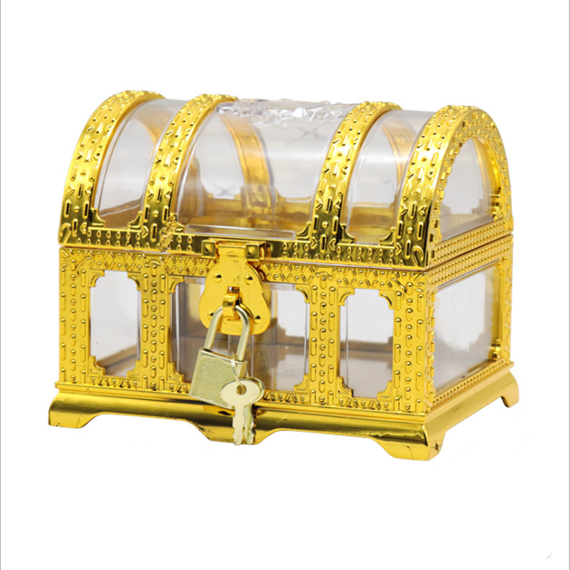 儿童小男孩宝藏探险海盗游戏仿古木盒箱子带锁百宝箱玩具活动道具