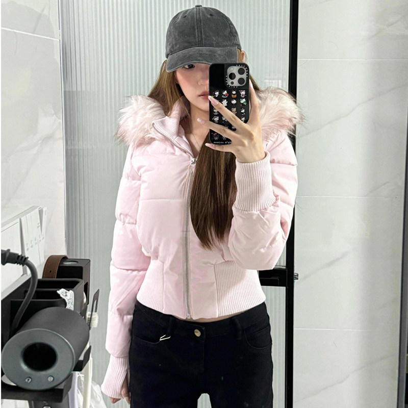 韩系超好看羽绒棉服女2025新款小海鸥收腰短款粉色棉袄冬季厚外套,女装/女士精品,棉衣/棉服,淘宝优惠券,粉丝福利购,淘宝优惠卷