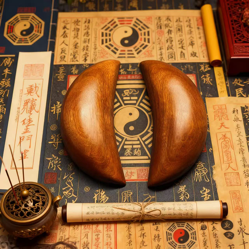 百年雷击枣木桃木圣杯卦茭杯法器