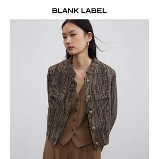 BLANK 极简高级感立领羊毛粗花呢小香风短款 外套女春季 夹克 LABEL