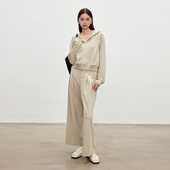 LABEL极简通勤 钻石棉短款 连帽卫衣外套女休闲西装 BLANK 裤 两件套