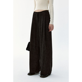 LABEL特殊肌理感小香风面料阔腿裤 女秋冬季 显瘦直筒西装 BLANK 裤