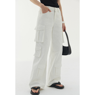 简约百搭纯棉休闲长裤 BLANK 女2025春夏季 牛仔裤 LABEL水洗棉工装