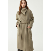 BLANK LABEL110支羊毛双面尼羊绒大衣女2025秋冬立领长款 毛呢外套