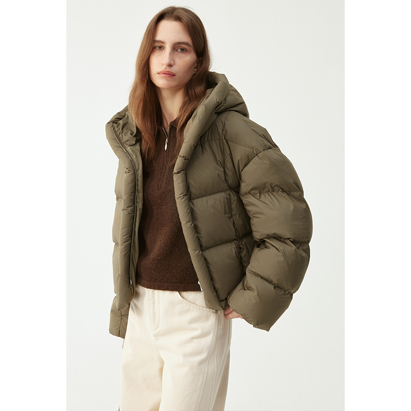 白鸭绒短款羽绒服女装冬季面包服