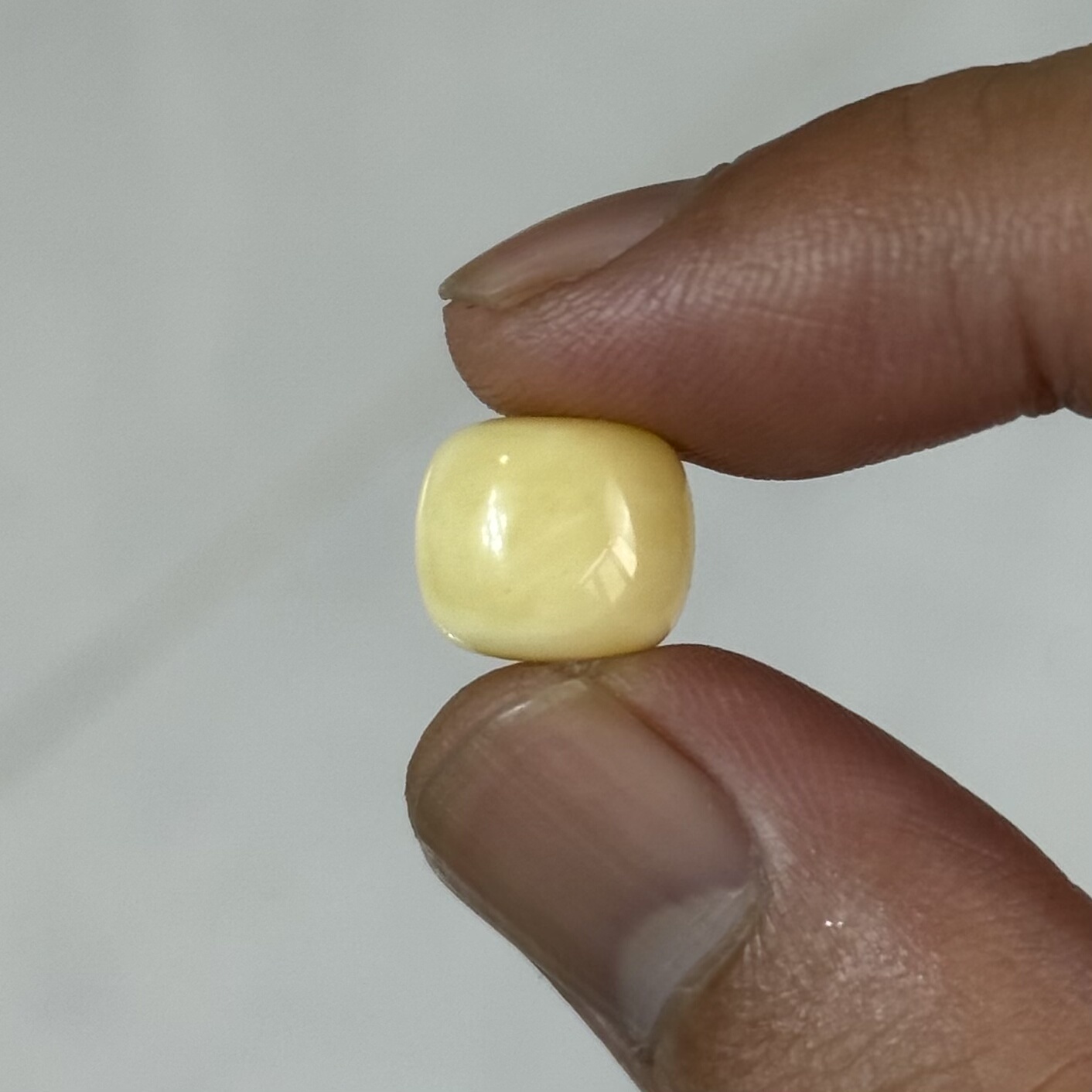 瓷白花阿尔卑斯浓腊波罗的海蜜蜡老型单珠11.2*9.8高庄内花粉