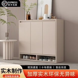 柜家用门口楼道外电梯入户进门一体靠墙玄关柜2024新款 实木入门鞋