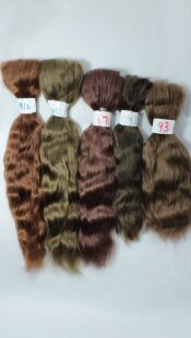 精梳马海毛娃娃假发三分六分小布发束进口羊毛bjd马海毛假发