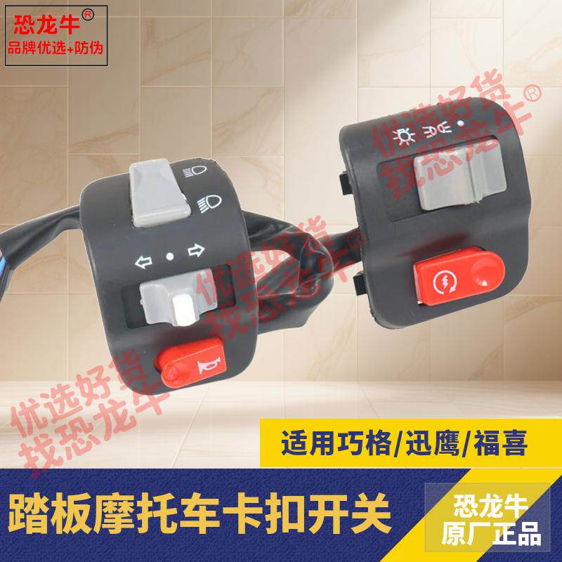 踏板车配件卡扣式开关总成适用巧格迅鹰福喜尚领电动车组合开关