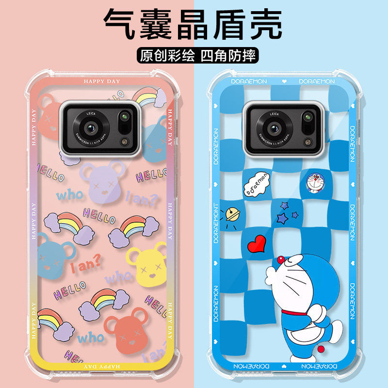 适用于夏普sharp aquosr6手机壳潮牌熊夏普aquos r2保护壳新款气囊防