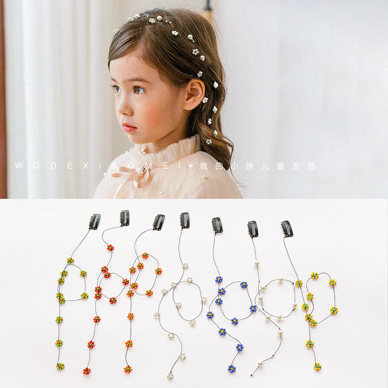 原创手工串珠花朵发带超仙森系