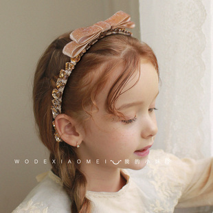 超仙闪亮水钻双层蝴蝶结发箍女童公主甜美气质发卡头箍高级感头饰
