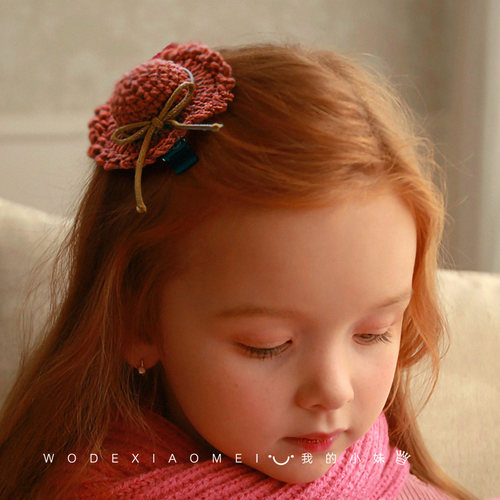 我的小妹原创手工毛线小帽子发夹