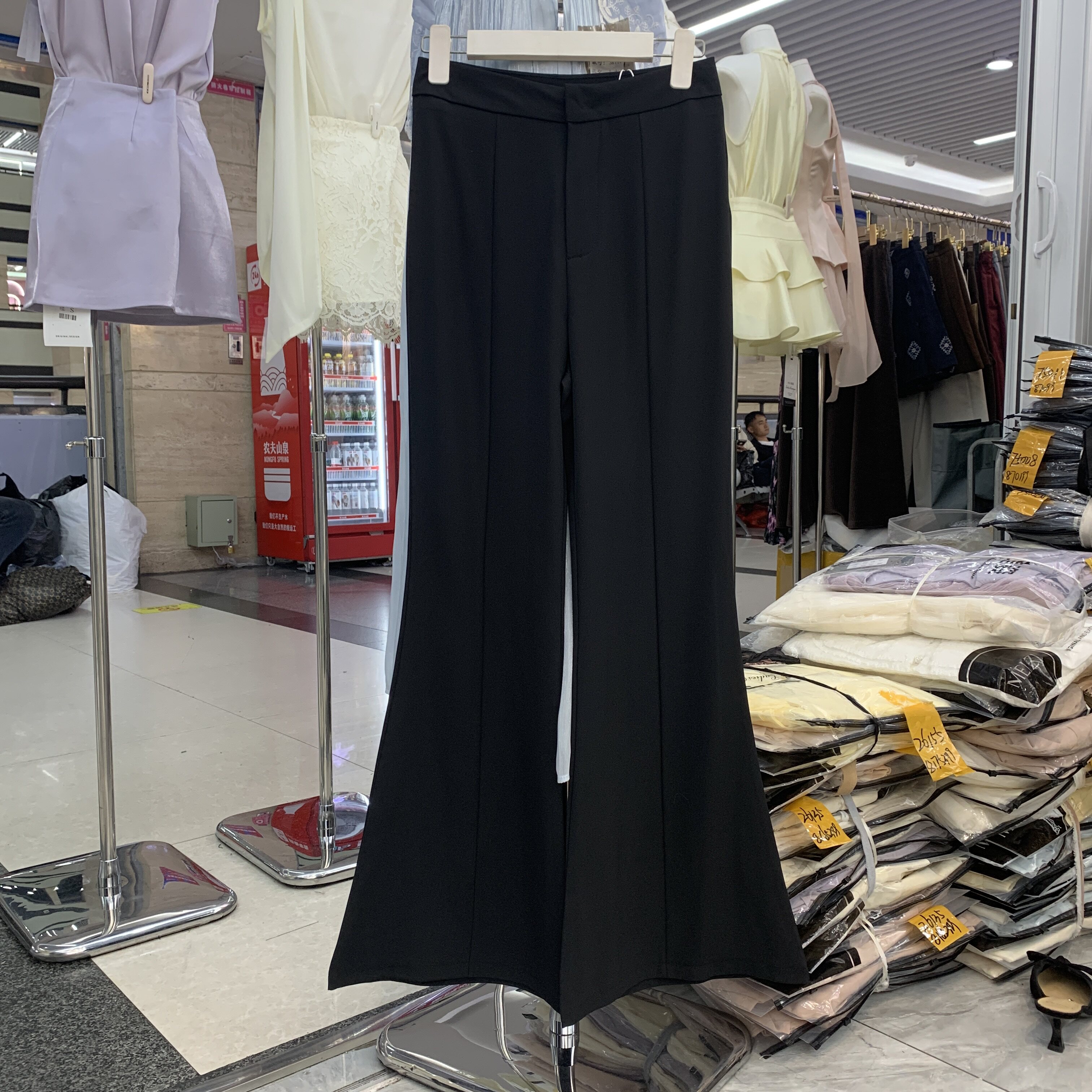 堂熙泉A8078春夏2026新款高腰百搭显瘦气质微喇叭休闲西裤长裤女