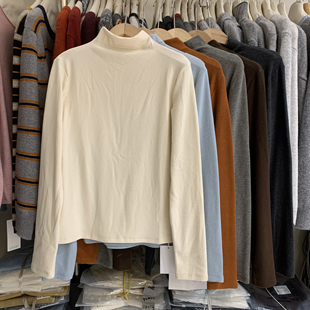 HEMP8866纯色羊绒半高领打底衫 T恤egg 女2025秋冬内搭保暖德绒长袖