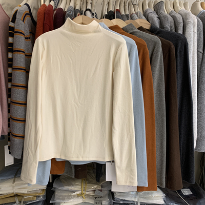 HEMP8866纯色羊绒半高领打底衫女2025秋冬内搭保暖德绒长袖T恤egg