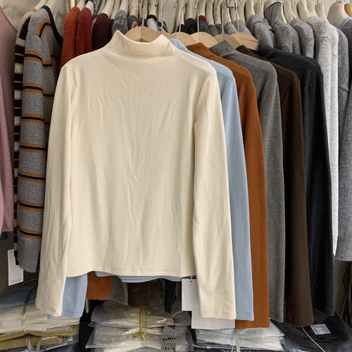 HEMP8866纯色羊绒半高领打底衫女2025秋冬内搭保暖德绒长袖T恤egg